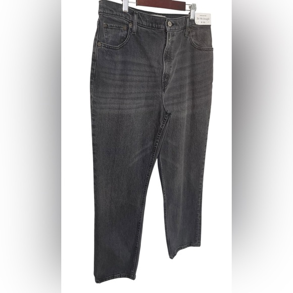 NWT Abercrombie & Fitch The 90’s Straight Ultra High Rise Washed Black 31/12S - Picture 6 of 11